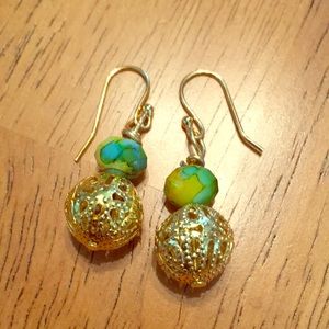 Gold Tone Dangle Earrings